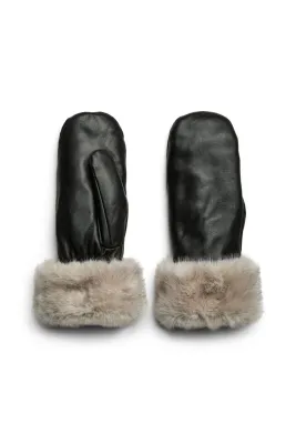 Pieces PCJUTLANDIA LEATHER MITTENS Black 17160022