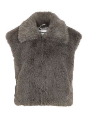 Noisy May NMEVIE FUR VEST Charcoal Gray 27034858
