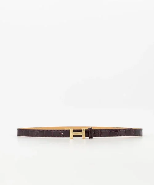 Teatro Riem small met H gesp Burgundy/Croc Hera