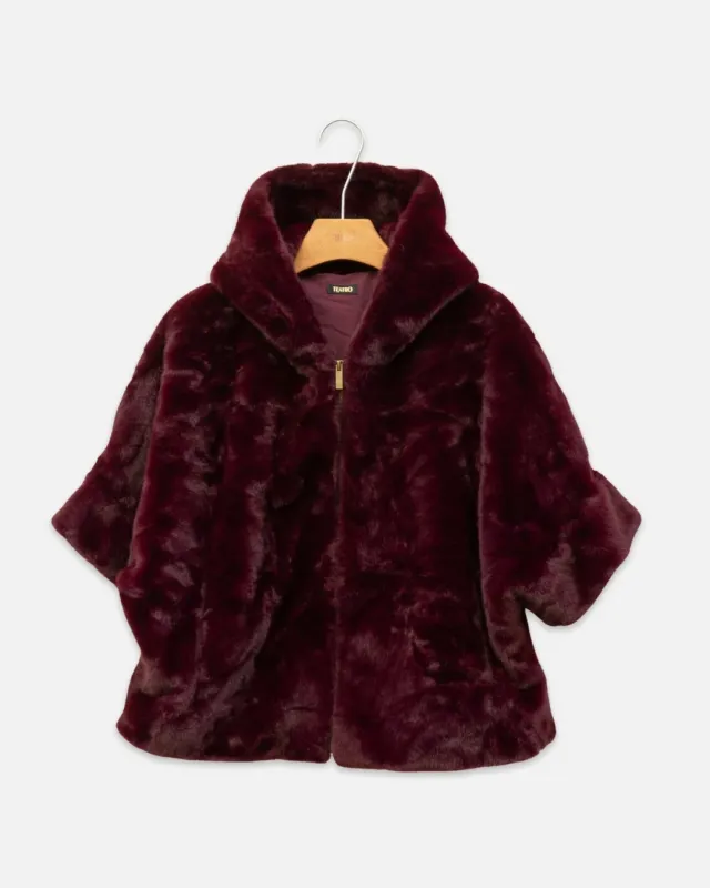 Teatro faux fur bontje Burgundy Celia