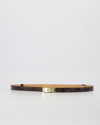 Teatro verstelbare riem Croco Dark Brown Garcia