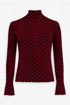 Ambika top polka dot burgundy Kaya- Polka dot