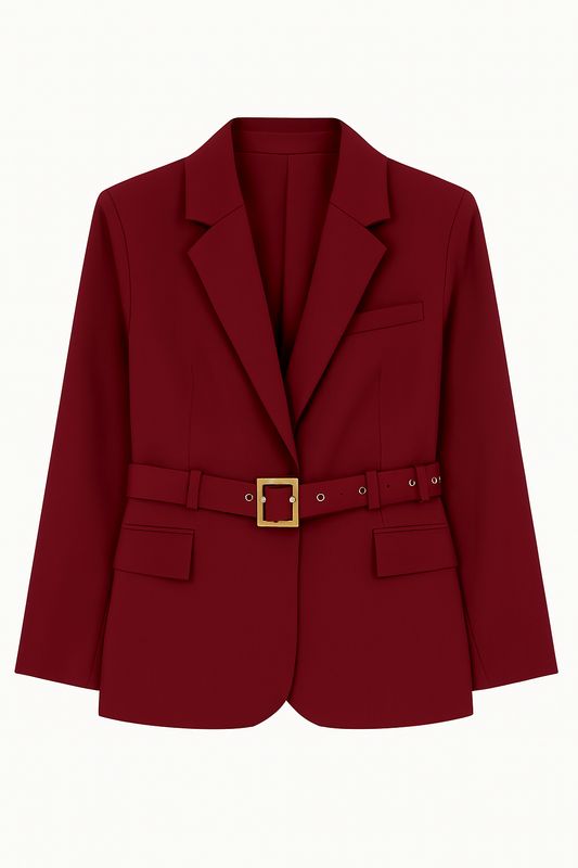 Ambika blazer met riem bordeaux Mare-2