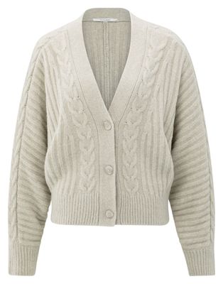 YaYa Knit cardigan with cables CLOUD GREY MELANGE 01-010139-510 YaYa Knit cardigan with cables CLOUD GREY MELANGE 01-010139-510