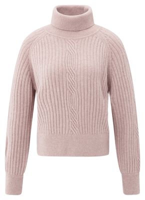 YaYa Sweater with cable detail SHADOW GRAY PINK MEL 01-000525-510