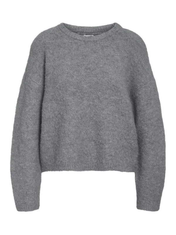 Noisy May NMDOLLY L/S O-NECK KNIT FWD NOOS Medium Grey Melange 27034805