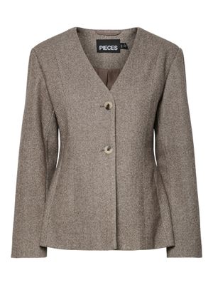 Pieces PCRILEY LS BLAZER Hot Fudge/Melange 17161589
