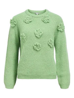 Object OBJGITTA L/S RE KNIT PULLOVER 141 Fair Green/Melange 23047856