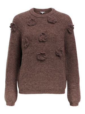 Object OBJGITTA L/S RE KNIT PULLOVER 141 Seal Brown/Melange 23047856