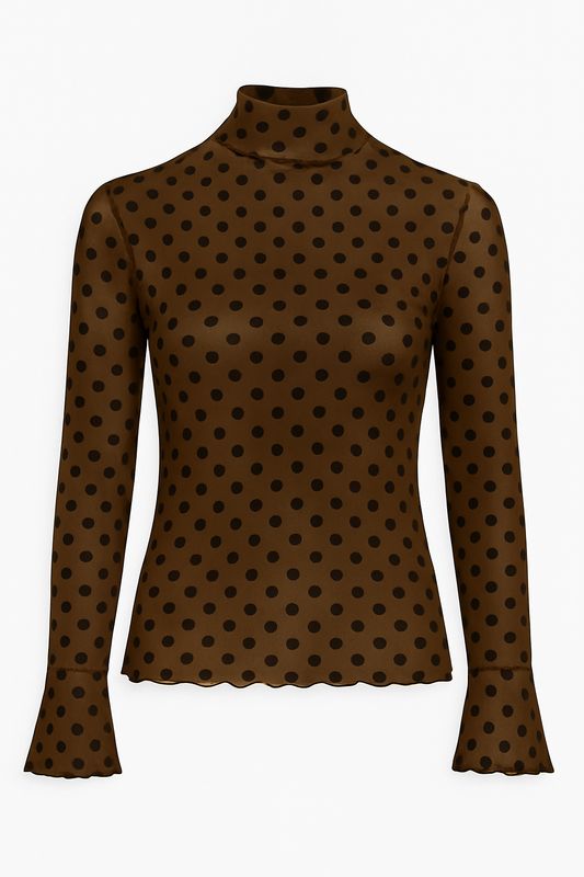 Ambika top polka dot bruin Kaya- Polka dot