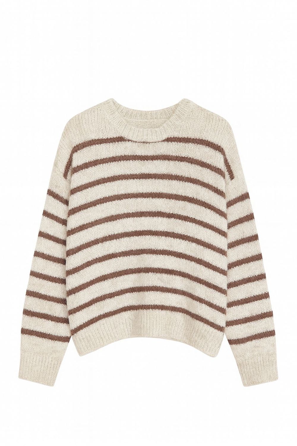 Nameless Trui met streep Creme/Bruin YP1837