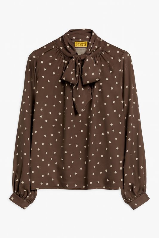 Basements Blouse dots Bruin 3938