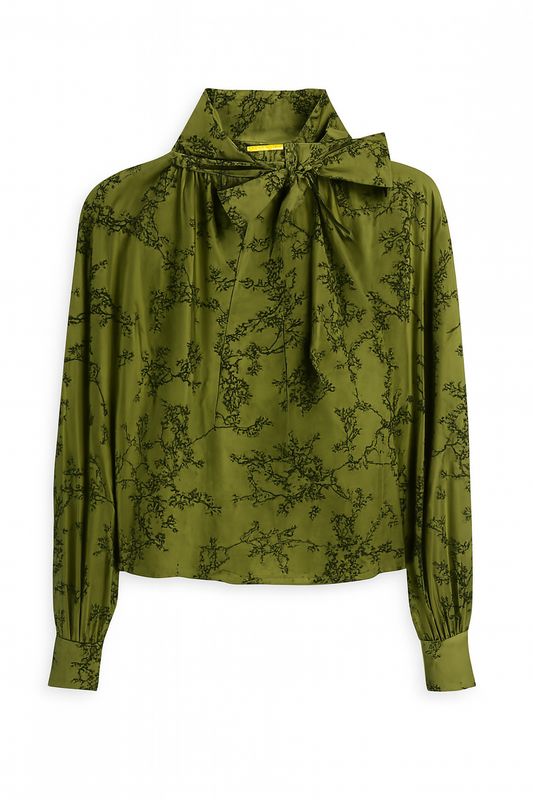 Basements blouse met print groen H4220-Q73