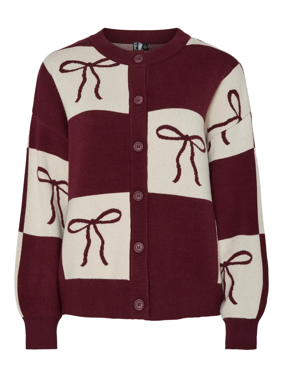 Pieces PCJETTE XMAS LS O-NECK KNIT CARDIGA: Tawny Port/BOW 17159894 Pieces PCJETTE XMAS LS O-NECK KNIT CARDIGA: Tawny Port/BOW 17159894