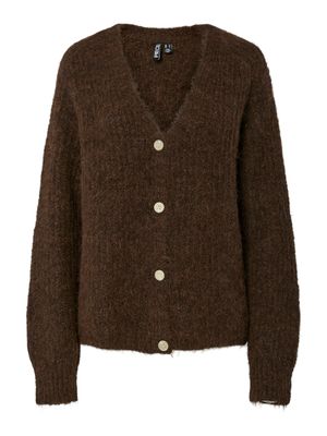 Pieces PCCLEO LS V-NECK KNIT CARDIGAN NOOS: Hot Fudge/MELANGE 17158926