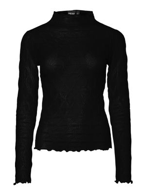 Pieces PCRIYA LS MOCKNECK TOP JRS Black 17161798