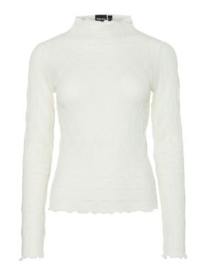 Pieces PCRIYA LS MOCKNECK TOP JRS Cloud Dancer 17161798