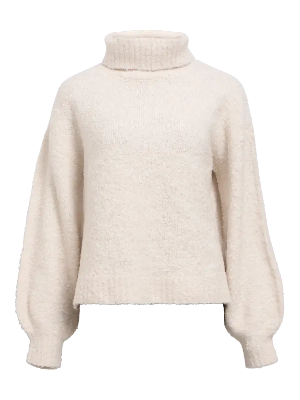 Object OBJKIMIA L/S LO KNIT PULLOVER 141 White Sand/Multi col 23047267