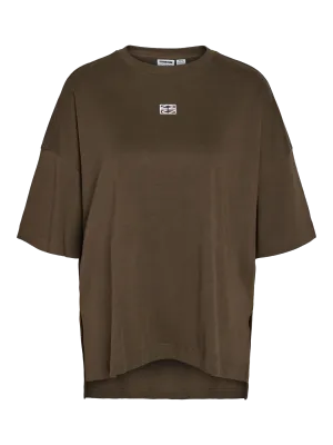 Noisy May NMKIM S/S SLIT T-SHRT JRS FWD Chocolate Brown/WHIT 27036409 Noisy May NMKIM S/S SLIT T-SHRT JRS FWD Chocolate Brown/WHIT 27036409