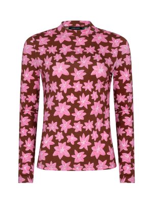 Ydence Top Vanya Brown flower WS2555 Ydence Top Vanya Brown flower WS2555