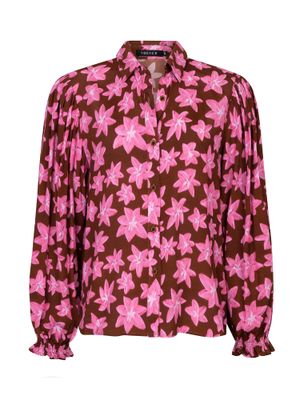 Ydence Blouse Alyssa Brown flower WS2552 Ydence Blouse Alyssa Brown flower WS2552