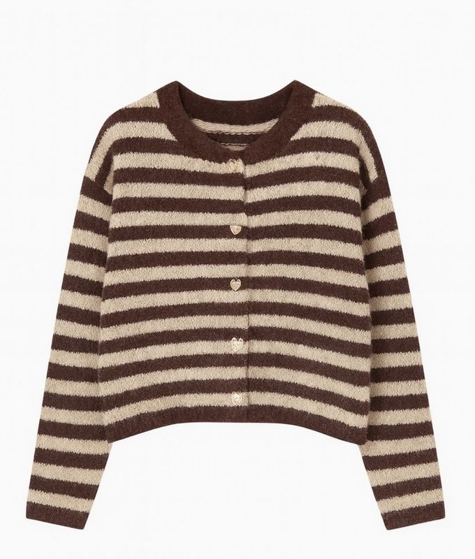 Blush Vest Streep Brown AR920