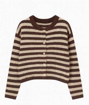 Blush Vest Streep Brown AR920