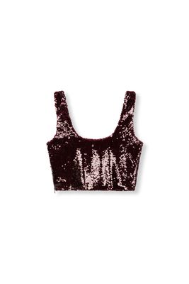 Refined Department LUCA woven sequin crop top bordeaux R2511868815 Refined Department LUCA woven sequin crop top bordeaux R2511868815