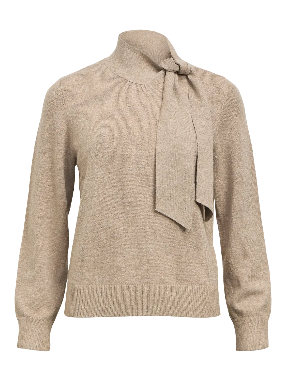 Object OBJTHESS L/S RE BOW KNIT PULLOVER N: Desert Taupe/Melange 23048077