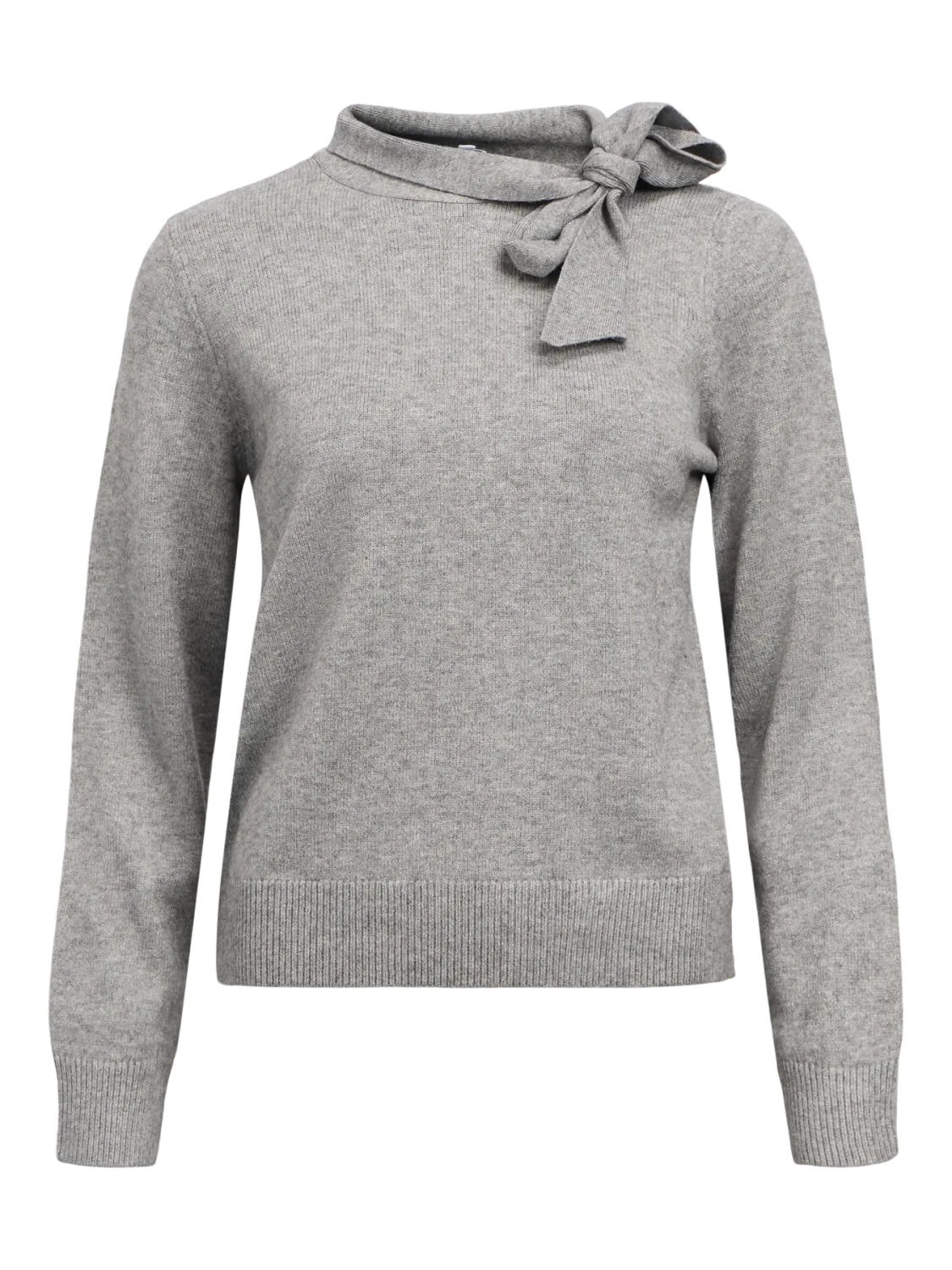 Object OBJTHESS L/S RE BOW KNIT PULLOVER N: Medium Grey Melange 23048077