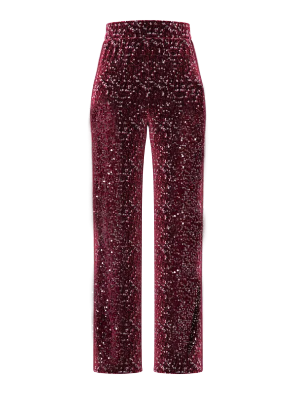 Pieces PCKAMMI HW WIDE PANTS JRS D2D Tawny Port/SPORT STR 17164300