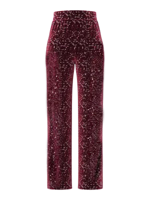 Pieces PCKAMMI HW WIDE PANTS JRS D2D Tawny Port/SPORT STR 17164300