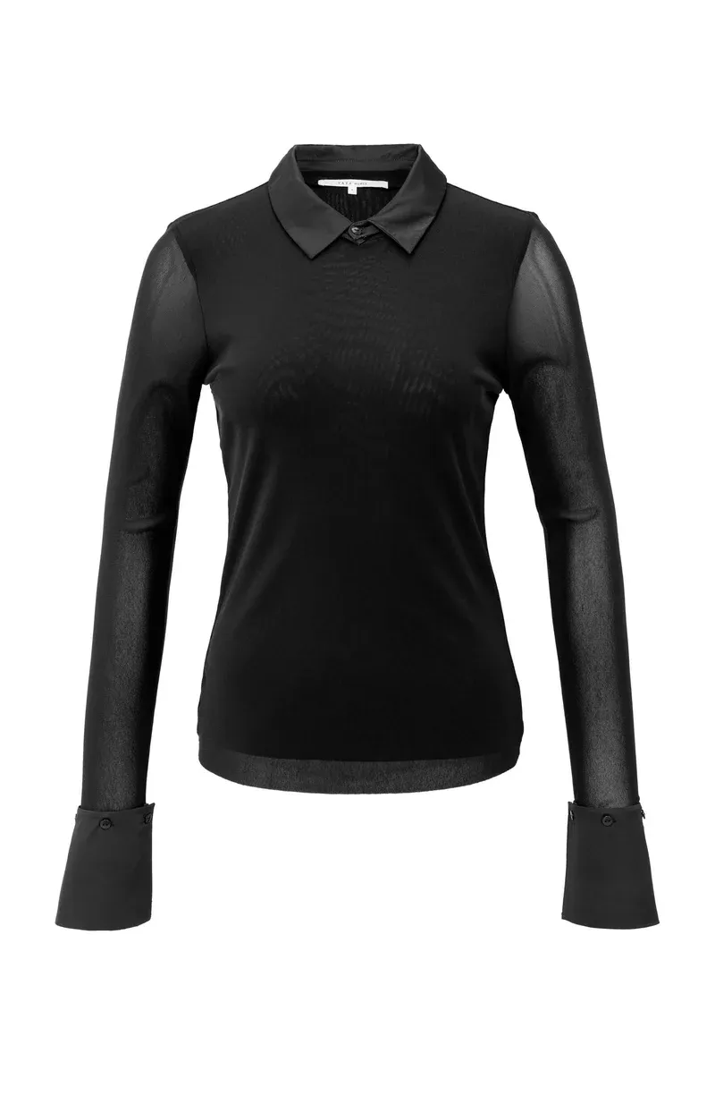 YaYa Mesh top with removable collar BLACK 01-709346-511