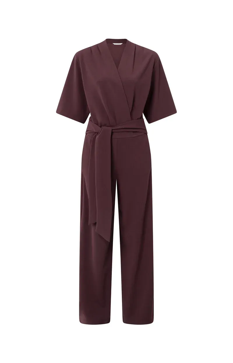 YaYa Jumpsuit with short sleeves FUDGE PURPLE 01-349023-511