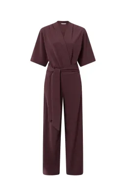 YaYa Jumpsuit with short sleeves FUDGE PURPLE 01-349023-511