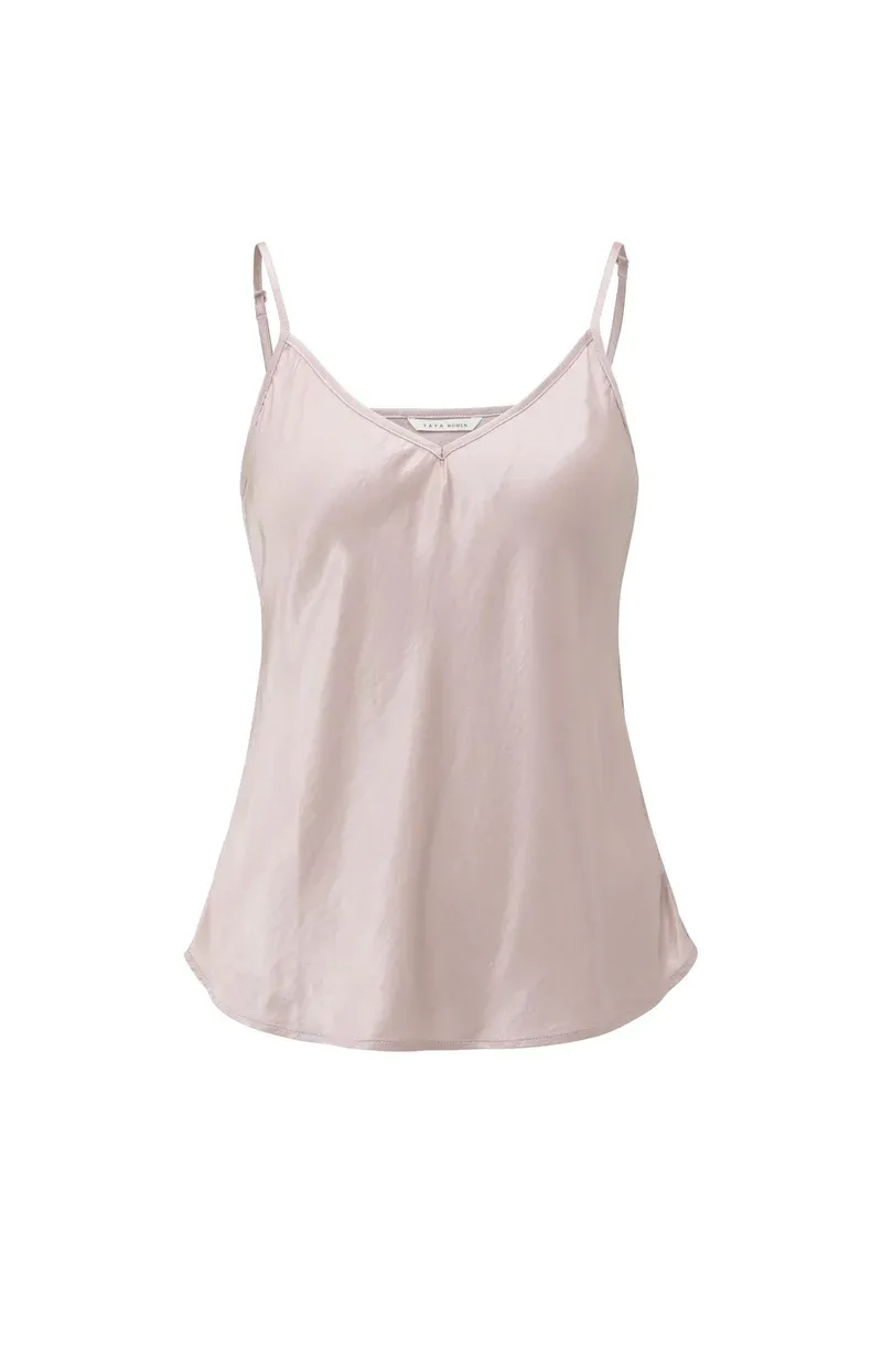 YaYa Satin singlet with V-neck CLOUD GRAY PURPLE 01-701344-511 YaYa Satin singlet with V-neck CLOUD GRAY PURPLE 01-701344-511