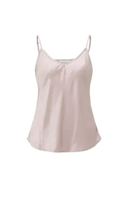 YaYa Satin singlet with V-neck CLOUD GRAY PURPLE 01-701344-511