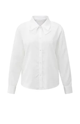YaYa Blouse with bow collar detail PURE WHITE 01-201187-511