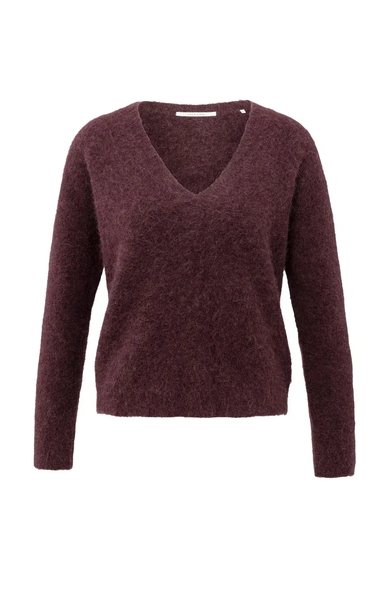 YaYa Soft sweater with V-neck FUDGE PURPLE 01-000536-511 YaYa Soft sweater with V-neck FUDGE PURPLE 01-000536-511