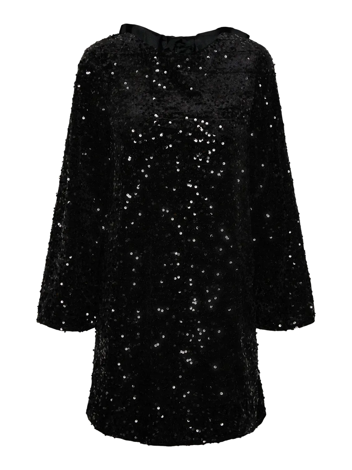Pieces PCKAM LS DEEP BACK BOW DRESS JRS NO: Black/Black sequins 17152878