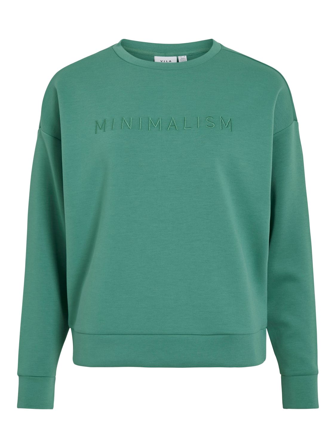 Vila VIREFLECT EMB MINIMALISM L/S SWEAT : Bottle Green 14111417