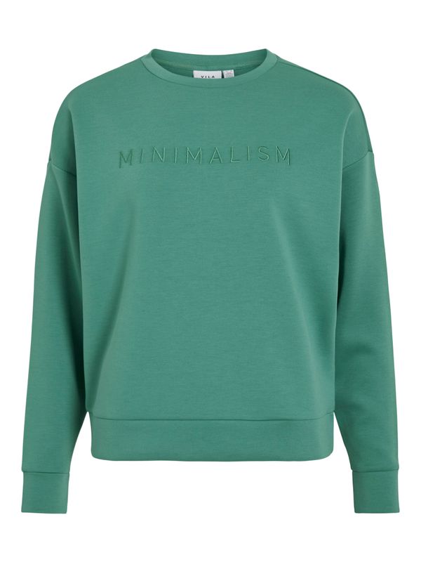 Vila VIREFLECT EMB MINIMALISM L/S SWEAT : Bottle Green 14111417