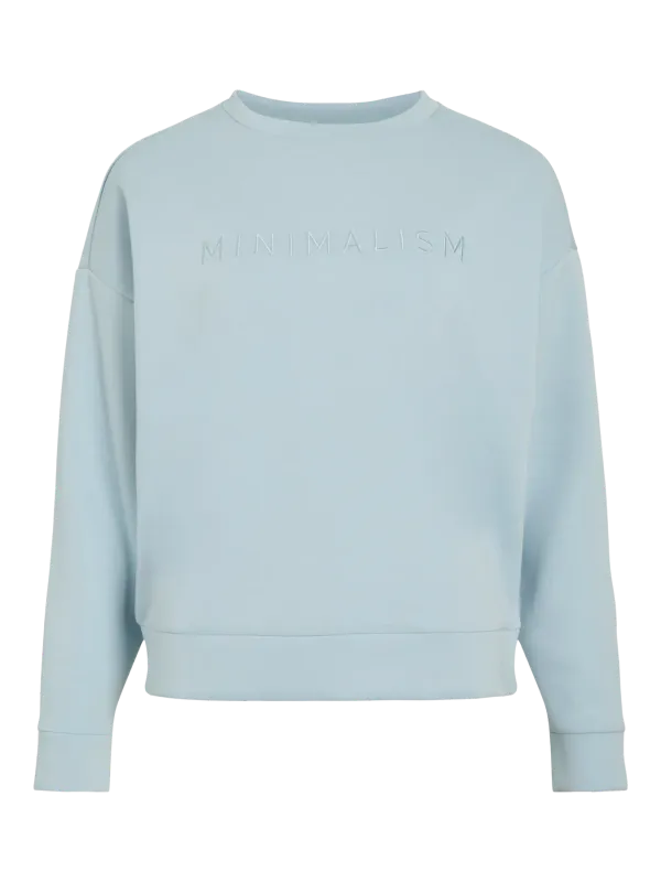 Vila VIREFLECT EMB MINIMALISM L/S SWEAT : Winter Sky 14111417