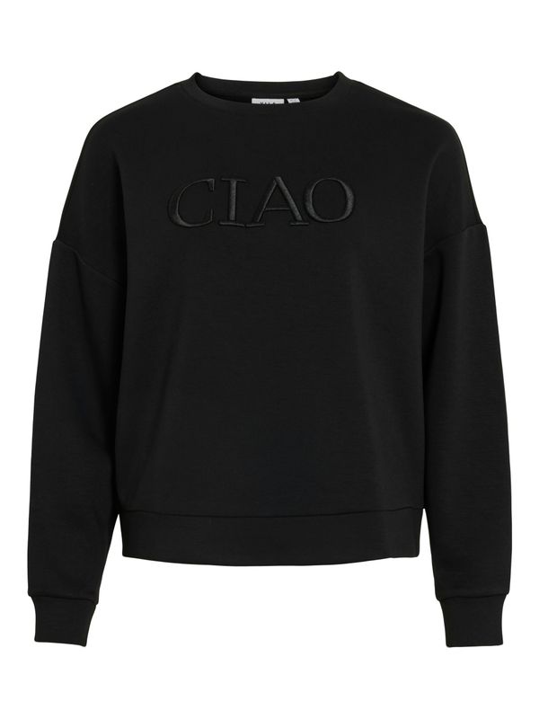 Vila VIREFLECT CIAO EMB L/S SWEAT TOP/LC Black Beauty 14112526