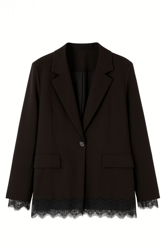 Ambika blazer met kant zwart 65665