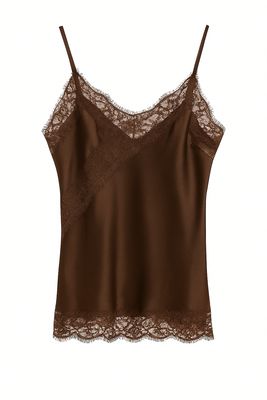 Ambika Top Kant Diagonaal bruin 65505