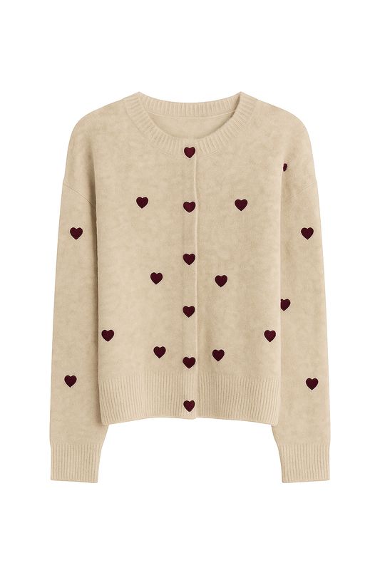 Blush Vest Hartjes Beige/Bordeaux SH683V