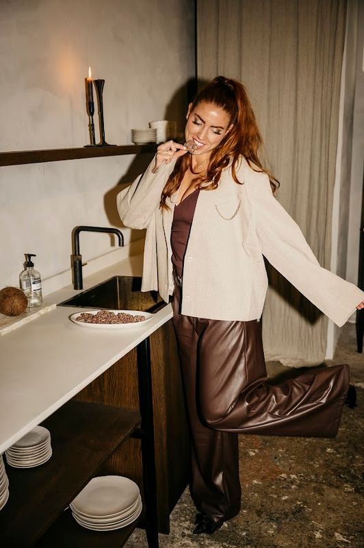 Ambika Pantalon Gris PU bruin Gris-PU