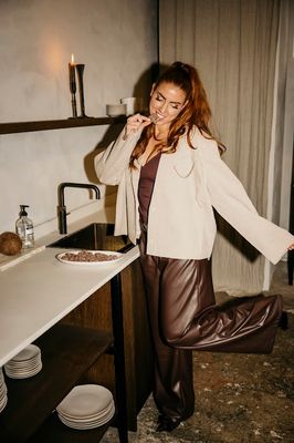 Ambika Pantalon Gris PU bruin Gris-PU Ambika Pantalon Gris PU bruin Gris-PU