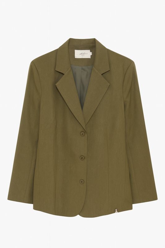 Ambika blazer met knoop army Hadaya